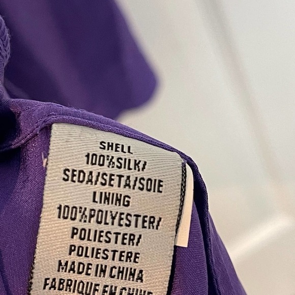 TIBI 100% Silk Purple Knee Length Racer Back Pleated Dress Size 6 - Picture 13 of 15